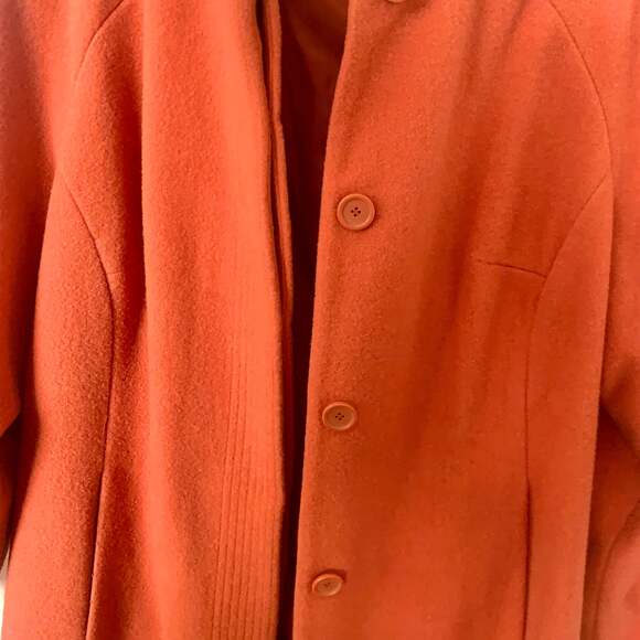 Vintage-Jessica‎ London Orange Wool Blend Car Coat Women’s 16W Plus - Picture 4 of 11